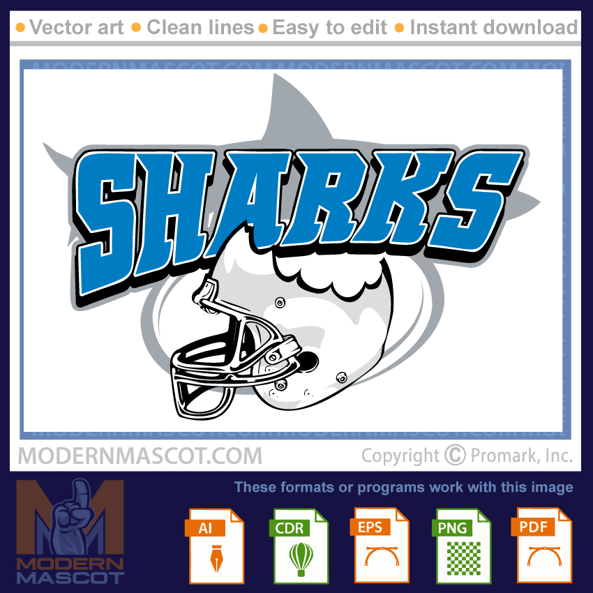 Shark Football Logo- shark_23_football_02