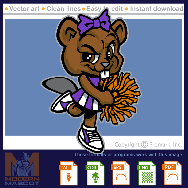 Beaver Cheer 1 - beaver_22_cheer_01 – Modern Mascot and Team Logos