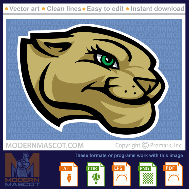 Lady Panther Head logo - panther_lady_23_01